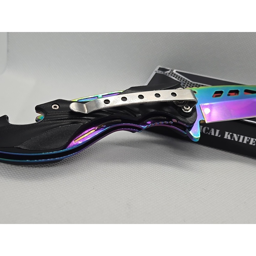 Razor Tactical RAINBOW Tracker Huntsman Spring Folding Pocket Assisted Knife - Picture 7 of 9